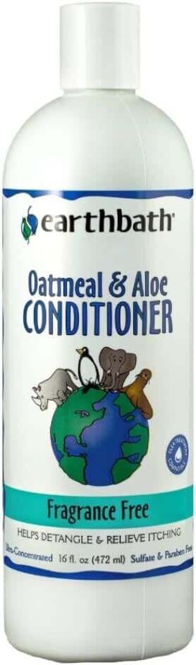 Earthbath Conditioner Oatmeal &amp; Aloe Fragrance Free Relieve Itching Dry Skin Dog &amp; Cat 16 oz