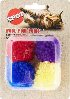 Ethical Pet SPOT Cat Wool Pom Poms With Catnip 4 Pack