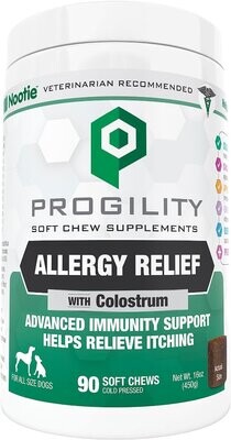 Nootie Progility Soft Chew Supplements Allergy Relief with Colostrum 90 count