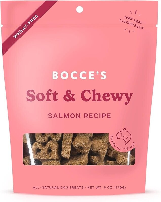 Bocce&#39;s Bakery Soft &amp; Chewy Salmon Recipe Dog Treats 6 oz