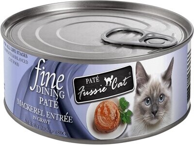 Fussie Cat Fine Dining Pate Mackerel Entrée In Gravy 2.82oz Case of 24