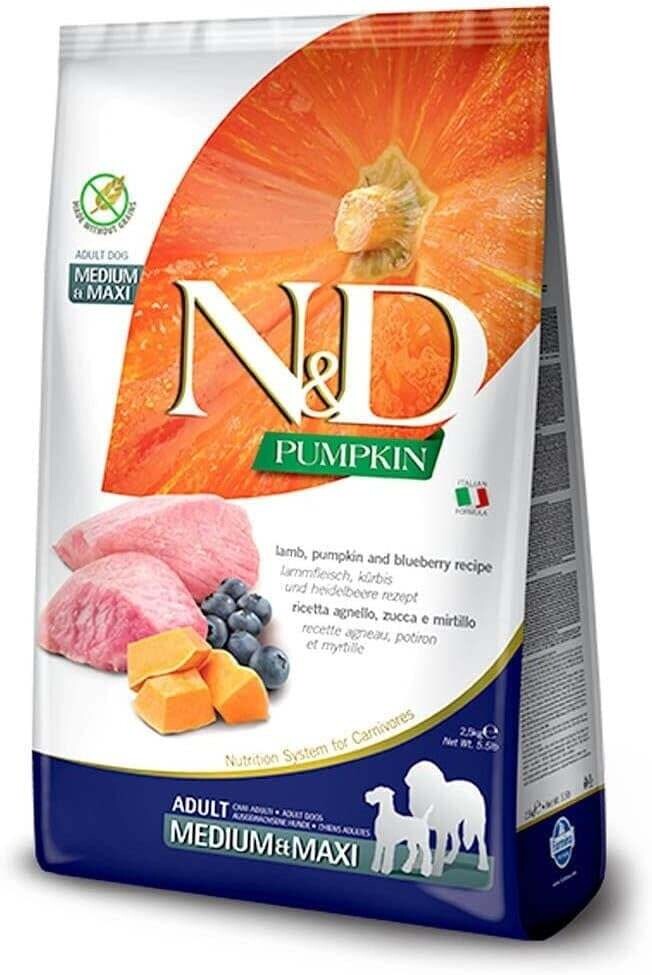 Farmina Dog N&amp;D Pumpkin Lamb &amp; Blueberry Adult Med Maxi 26.4 lbs