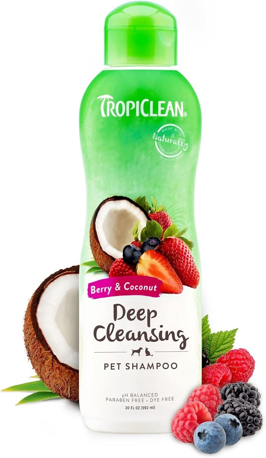 TropiClean Berry &amp; Coconut Deep Cleansing Pet Shampoo 20 oz