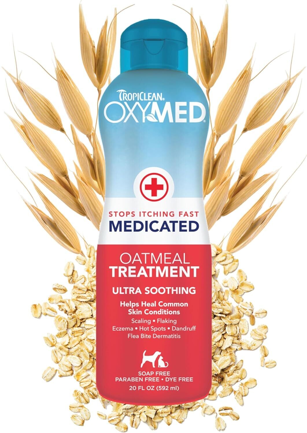 TropiClean OxyMed Medicated Oatmeal Dog &amp; Cat Treatment Rinse