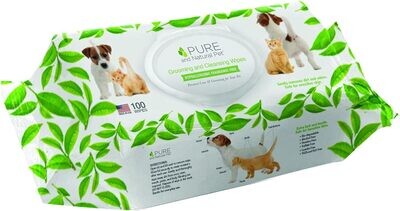 Pure &amp; Natural Pet Dog Grooming &amp; Cleansing Wipes Unscented 100 Ct