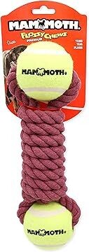 Mammoth Flossy Chews Extra Premium 7.5 inch Twister Bone 2 Tennis Balls