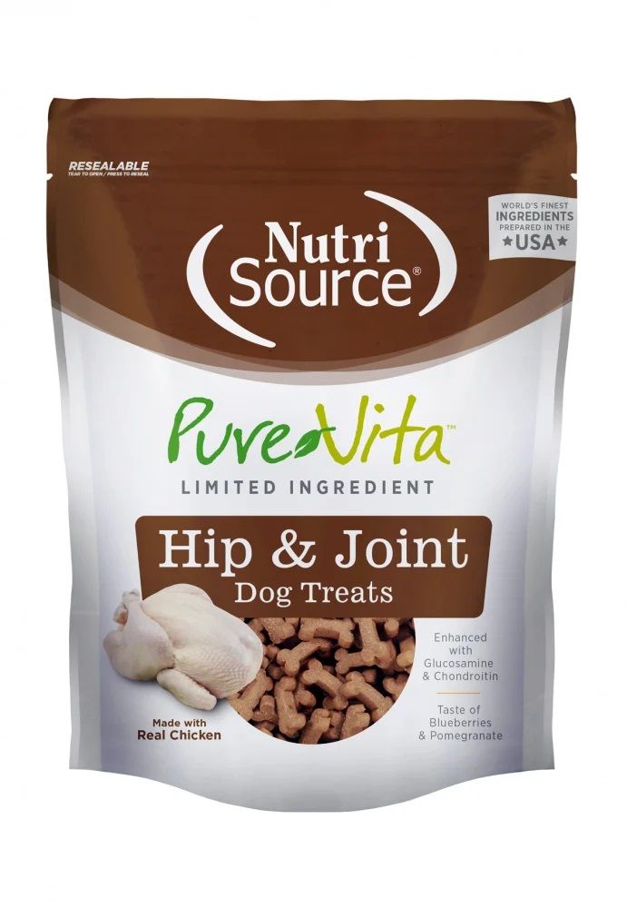 Nutrisource Pure Vita Hip &amp; Joint Real Chicken Dog Treats 6 oz