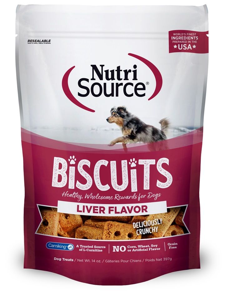 Nutrisource Biscuits Liver Flavor Grain Free Dog Treats 14 oz