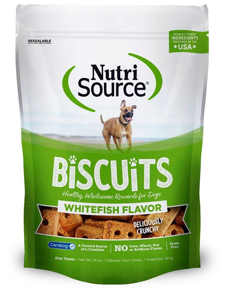 Nutrisource Biscuits Whitefish Flavor Grain Free Dog Treats 14 oz