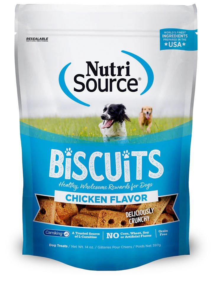 Nutrisource Biscuits Chicken Flavor Grain Free Dog Treats 14 oz