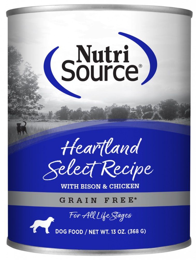 NutriSource Heartland Select Recipe Grain Free Can Dog Food 13 oz