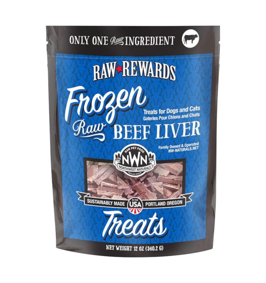 Northwest Naturals Dog Treat Frozen Beef Liver 12 oz