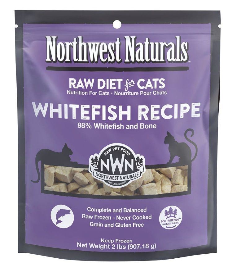 Northwest Naturals Frozen Raw Diet for Cats Whitefish Recipe 2 lbs