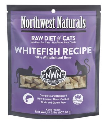 Northwest Naturals Frozen Raw Diet for Cats Whitefish Recipe 2 lbs