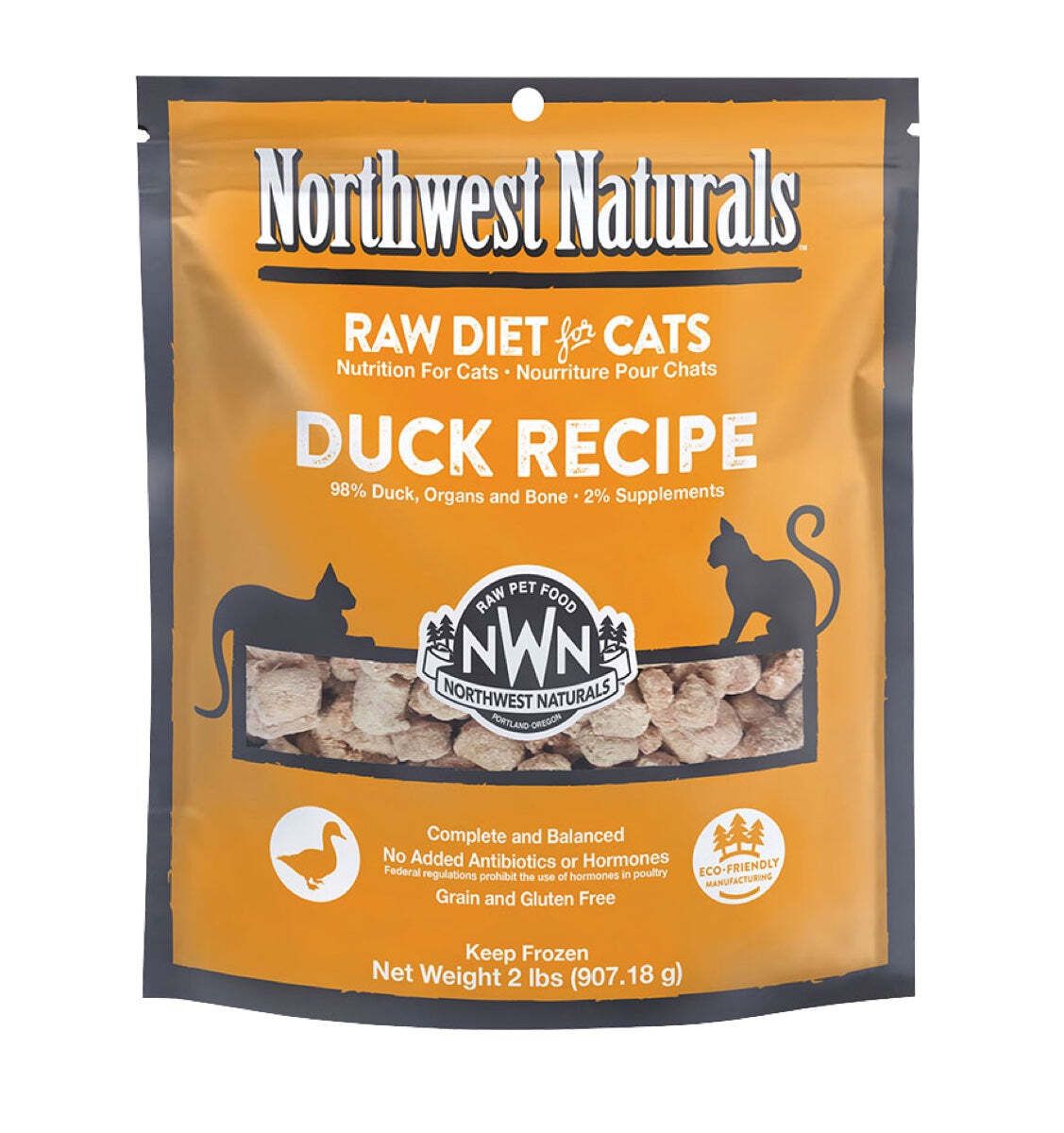 Northwest Naturals Frozen Raw Diet for Dogs &amp; Cats Duck Recipe 2 lbs