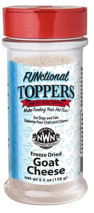 Northwest Naturals FUNctional Toppers Freeze Dried Goat Cheese Raw Pet Food Topping for Dogs &amp; Cats 4 oz