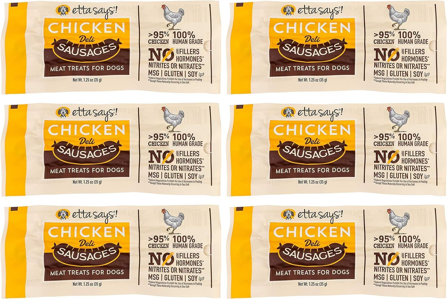 Etta Says Chicken Sausages Meat Treats for Dogs 1.25 oz