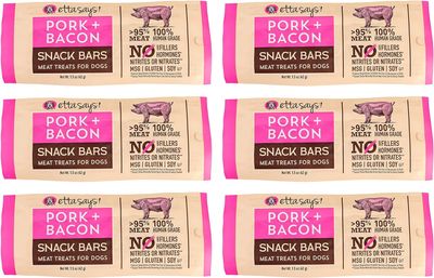 Etta Says Pork &amp; Bacon Snack Bars Meat Treats for Dogs 1.5 oz