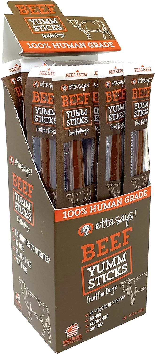 Etta Says Beef Yumm Sticks Meat Treats for Dogs 0.75 oz Case of 24