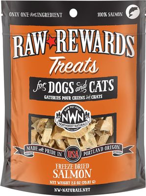 Northwest Naturals Raw Rewards Freeze Dried Salmon Dog &amp; Cat Treats 3 oz