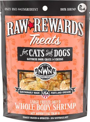 Northwest Naturals Raw Rewards Freeze Dried Shrimp Dog &amp; Cat Treats 3 oz