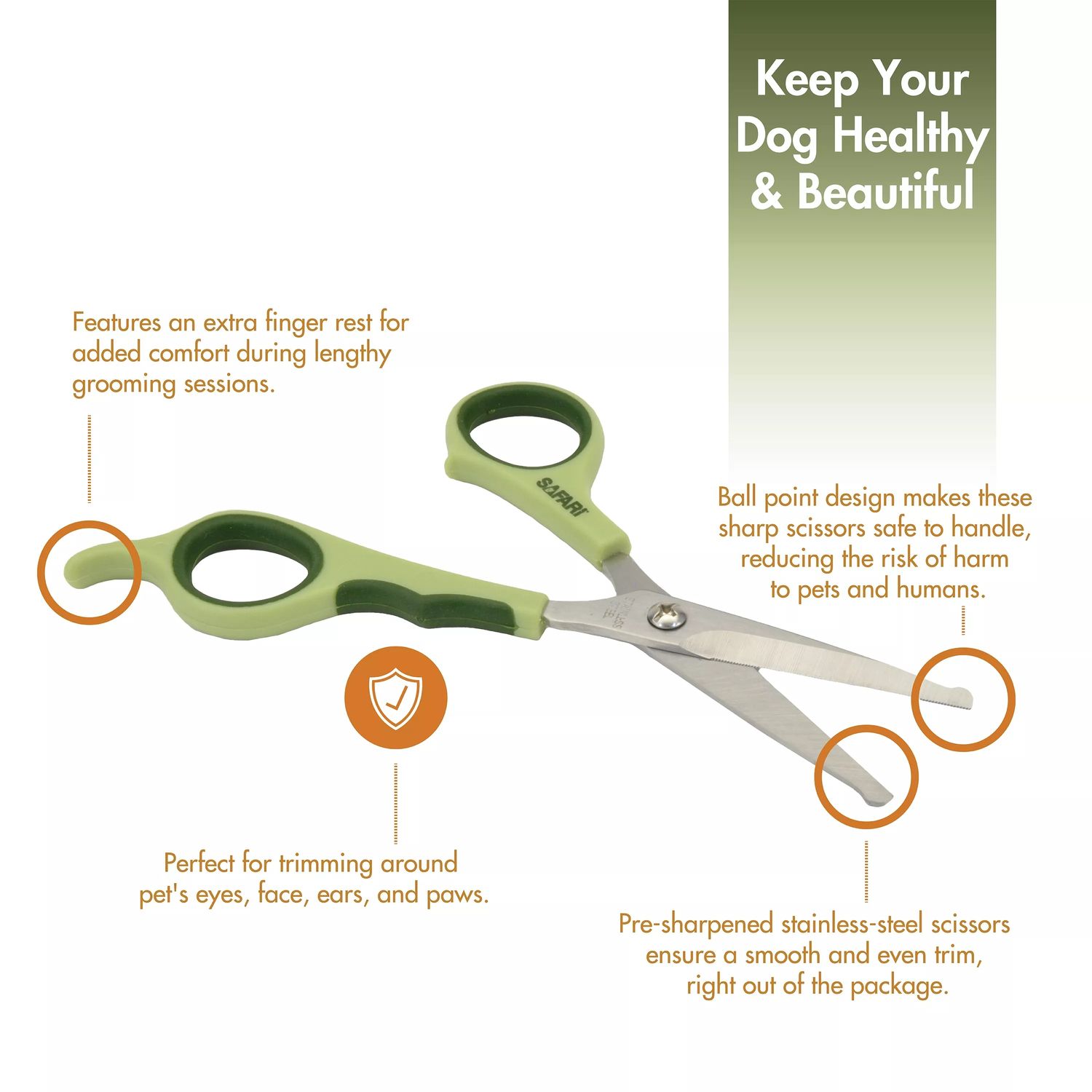 Safari by Coastal Dog Safety Scissors ONE SIZE 6.125&quot; L X 2.5&quot; W