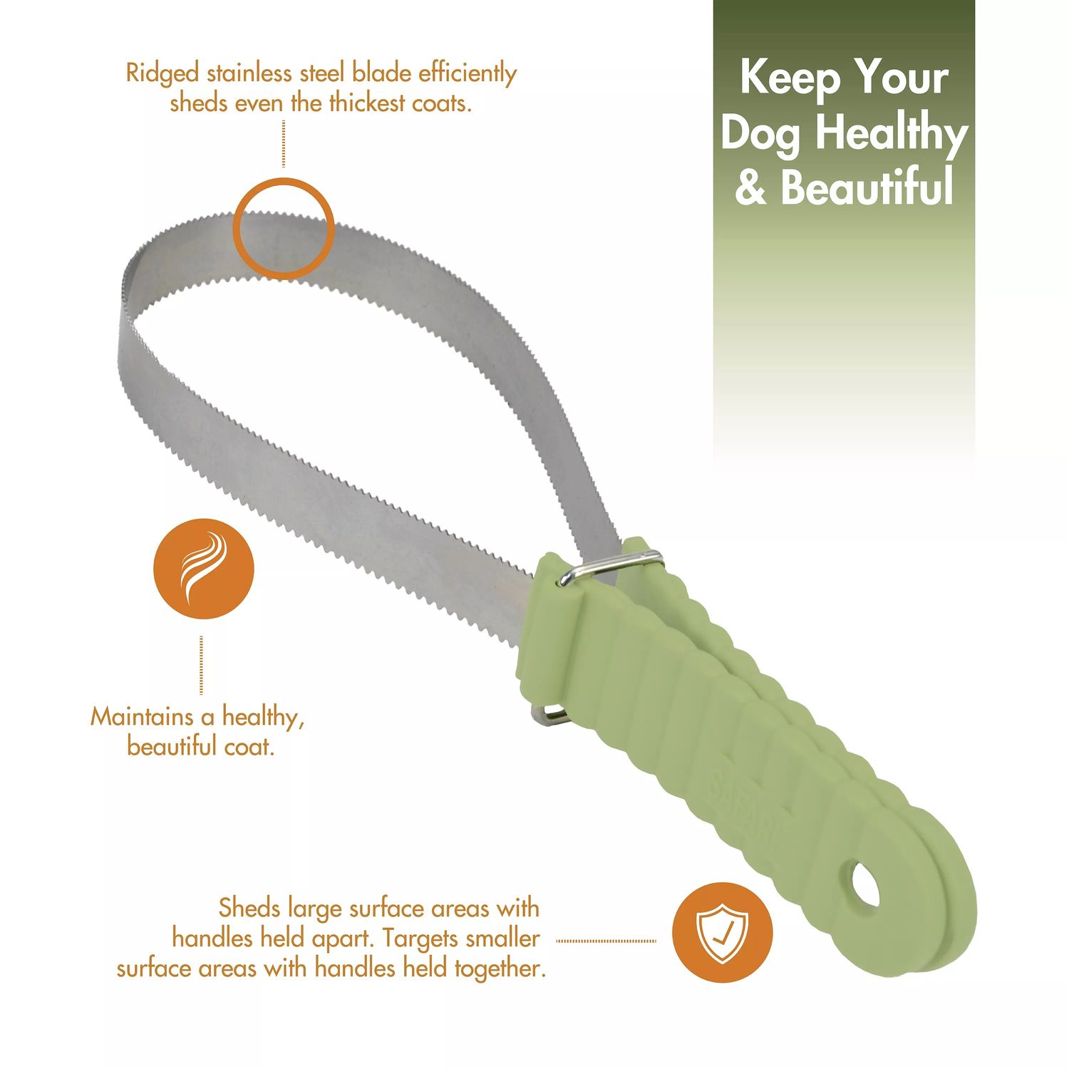 Safari by Coastal Dual-Sided Dog Shedding Blade MEDIUM / LARGE 10&quot; L x 3.25&quot; W