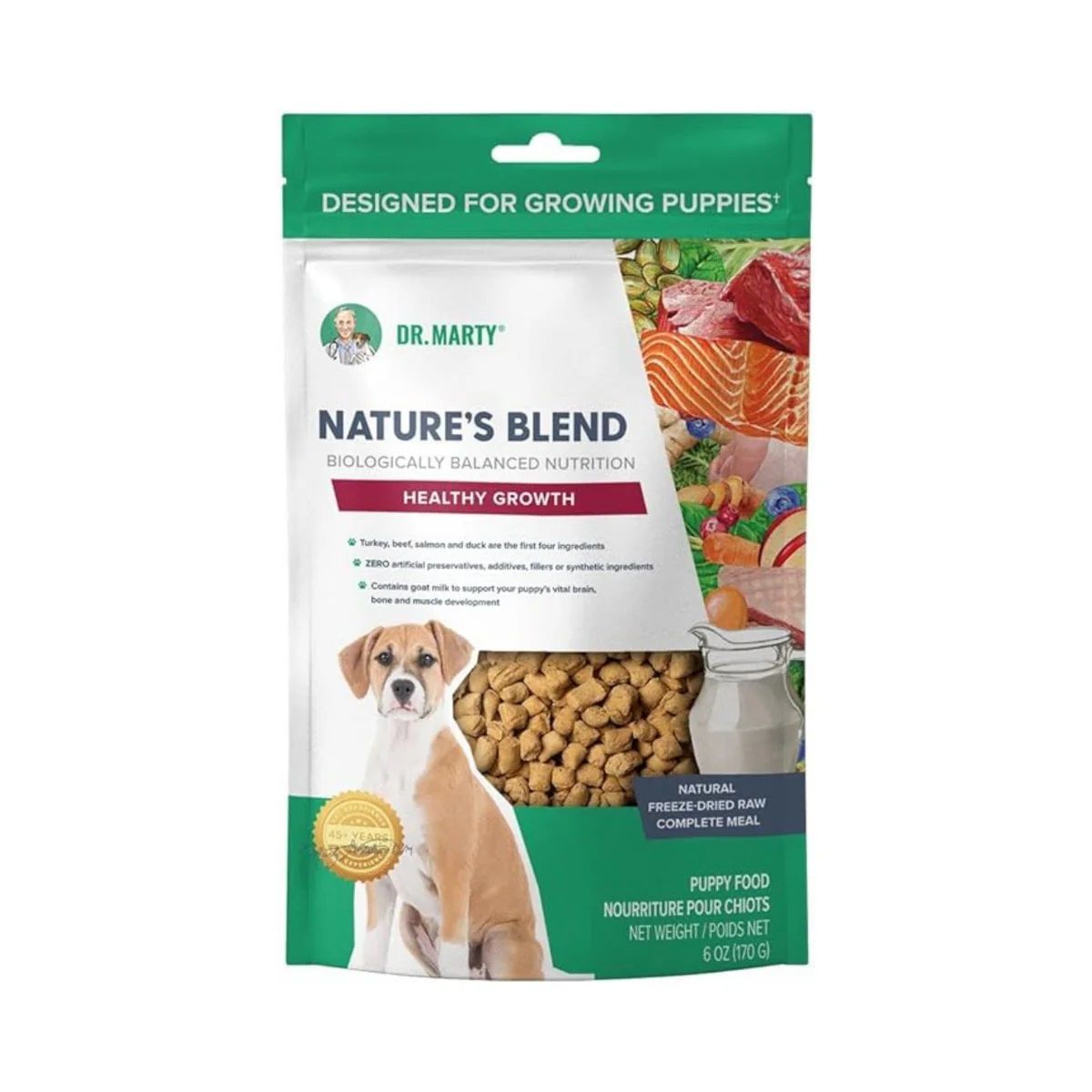 Dr. Marty Nature&#39;s Blend Healthy Growth Freeze Dried Raw Food for Puppies 48 oz