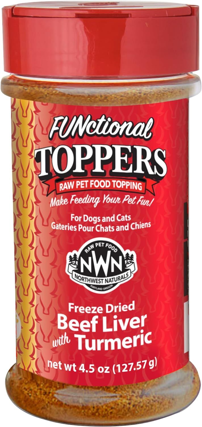 Northwest Naturals Dog &amp; Cat Functional Toppers Beef Liver with Turmeric Powder 5.5 oz