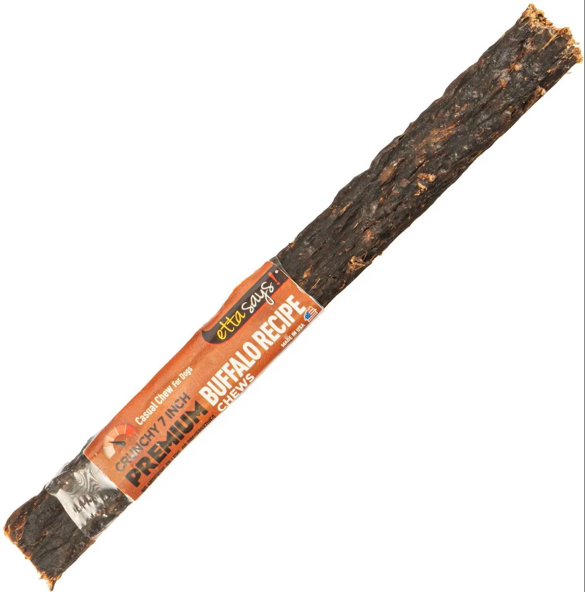 Etta Says Chew Premium Crunchy Buffalo Recipe Grain Free Dog Treats 7 inches