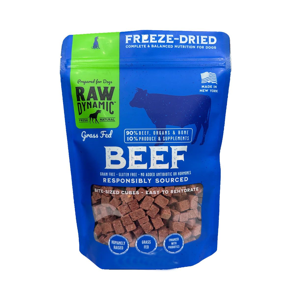 Raw Dynamic Freeze Dried Dog Food Free Range Beef 14 oz