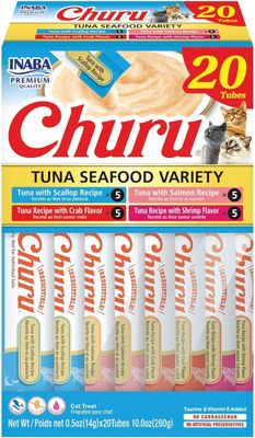 Churu Purees Tuna Seafood Variety Box 20 Pack