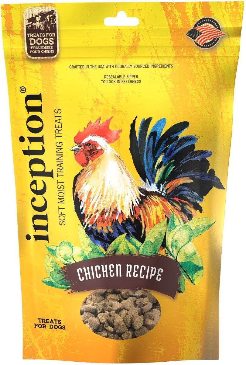 Inception Chicken Recipe Soft &amp; Moist Dog Training Treats 4 oz