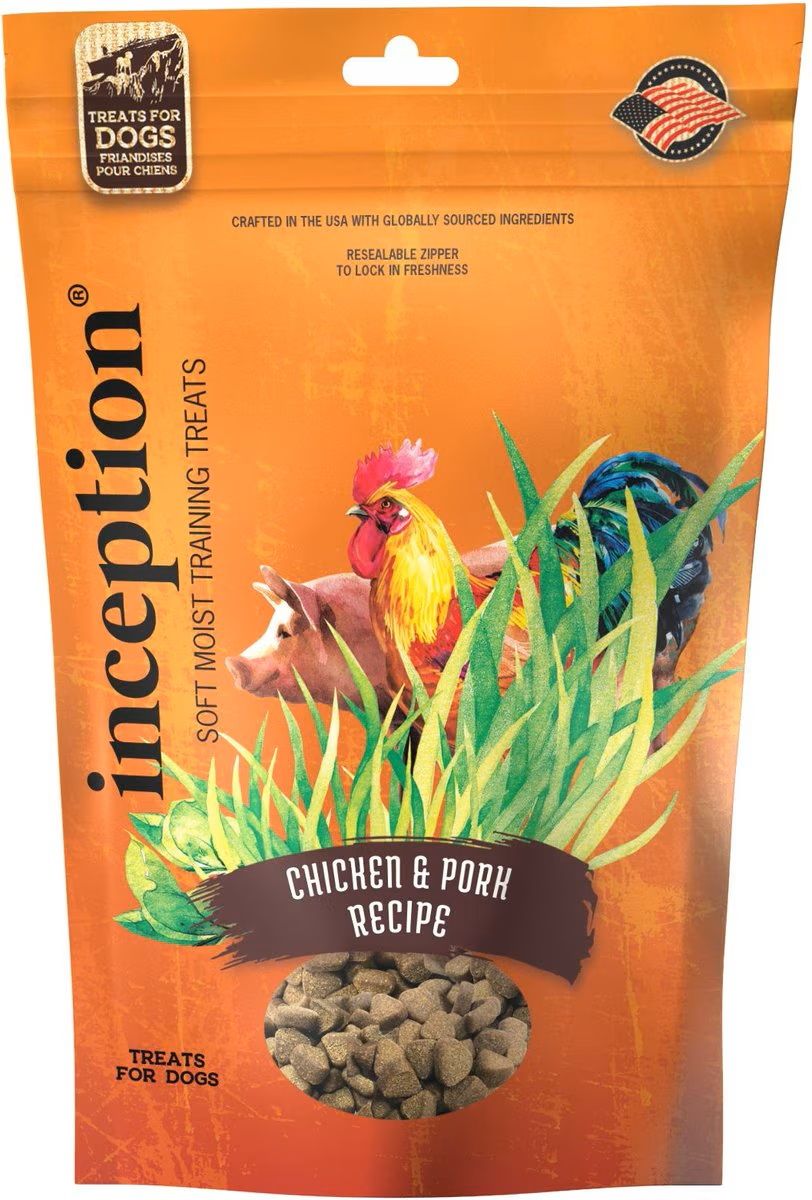 Inception Chicken &amp; Pork Recipe Soft &amp; Moist Dog Training Treats 4 oz
