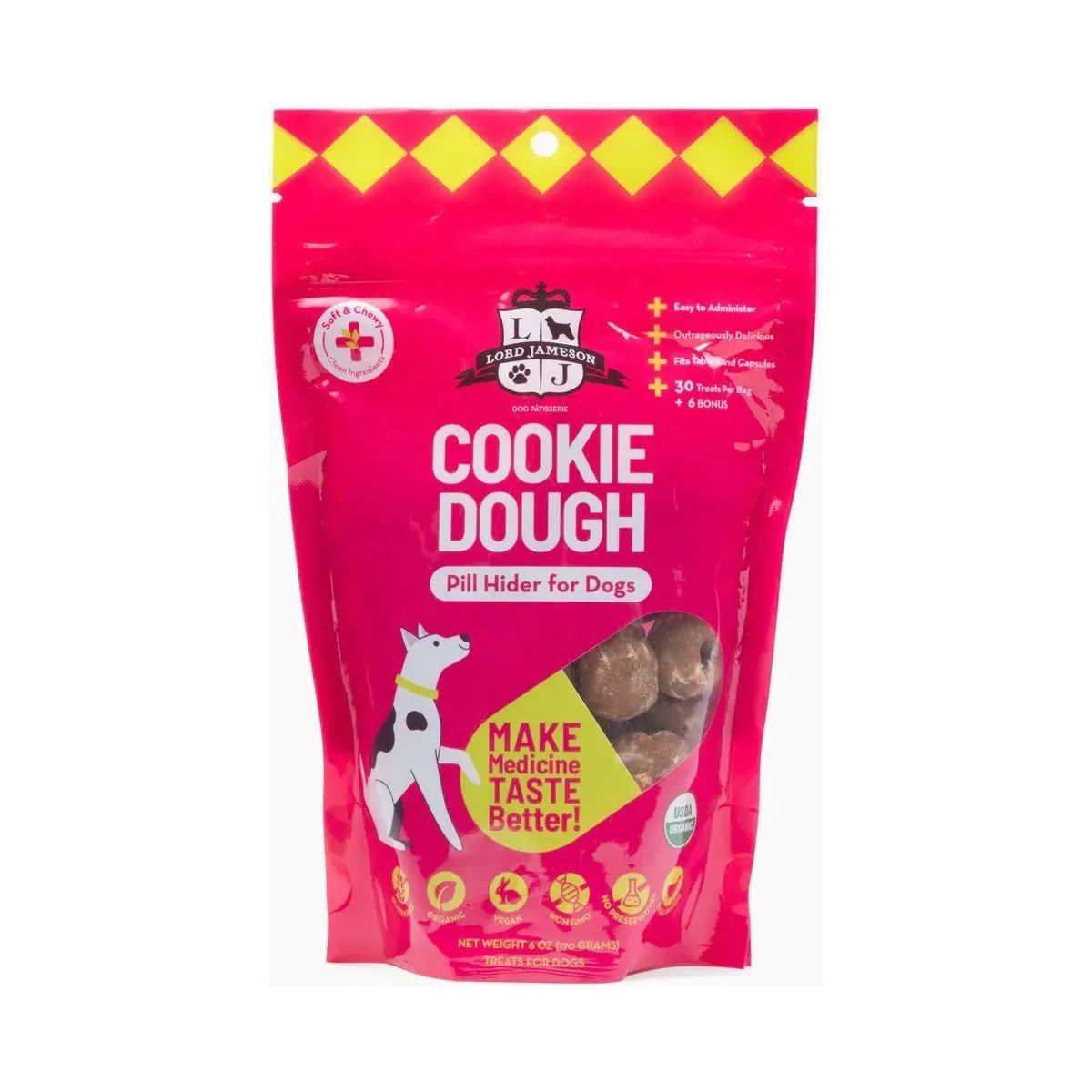 Lord Jameson Cookie Dough Pill Pocket Organic Dog Treats 6 oz
