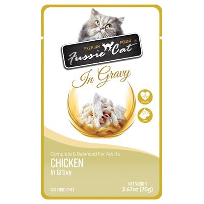 Fussie Cat Chicken in Gravy Pouch Wet Cat Food 2.47 oz Case of 12