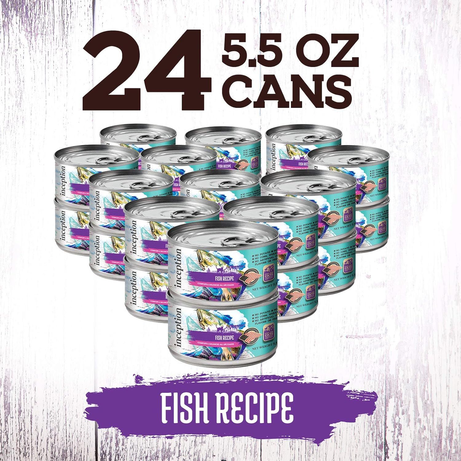 Inception Fish Recipe Wet Cat Food Case of 24 - 5.5 oz
