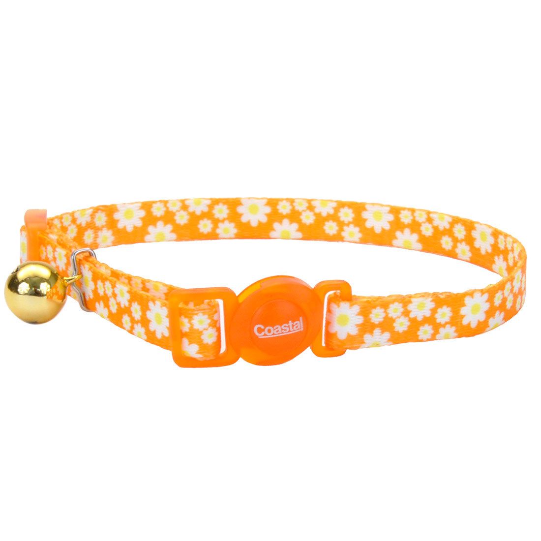 Coastal Safety Cat Collar Breakaway Adjustable 3/8&quot; Daisy Yellow