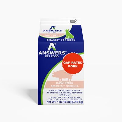 Answers Raw Pork Detailed Formula for Dogs 1 lbs