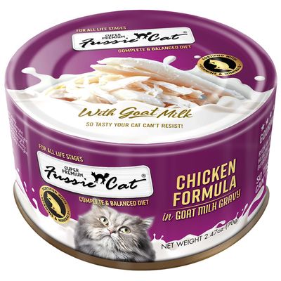 Fussie Cat Can Super Premium Chicken Formula in Goat Milk 2.47oz Case of 24 single