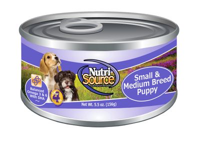 Nutrisource Small &amp; Medium Breed Puppy Recipe Can Dog Food 5.5oz Case of 24