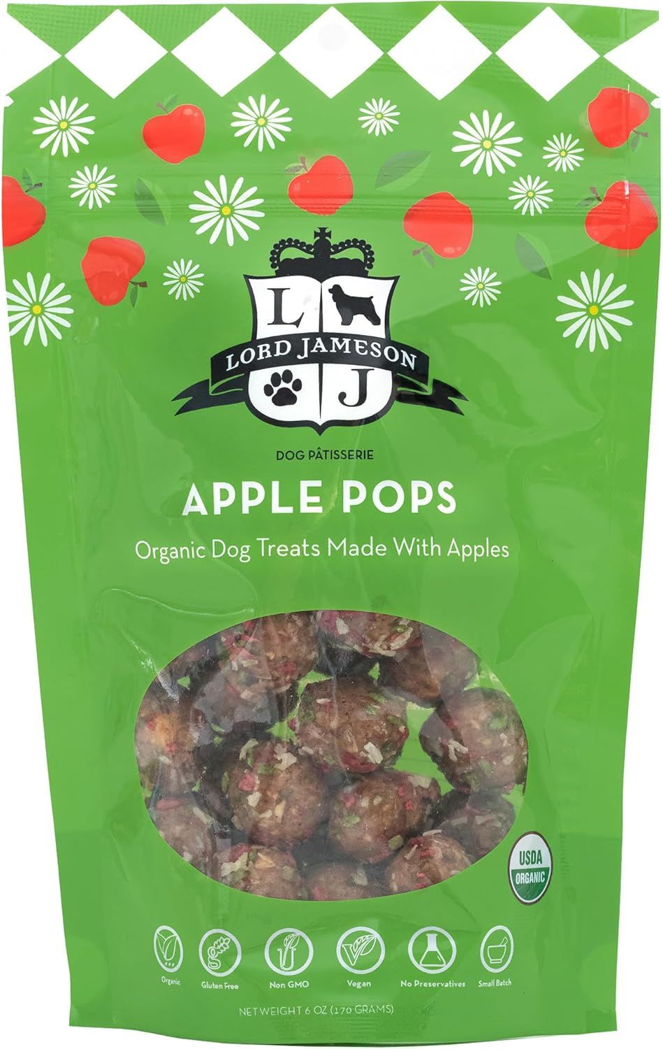 Lord Jameson Apple Pops Organic Dog Treats Made with Apples 6 oz