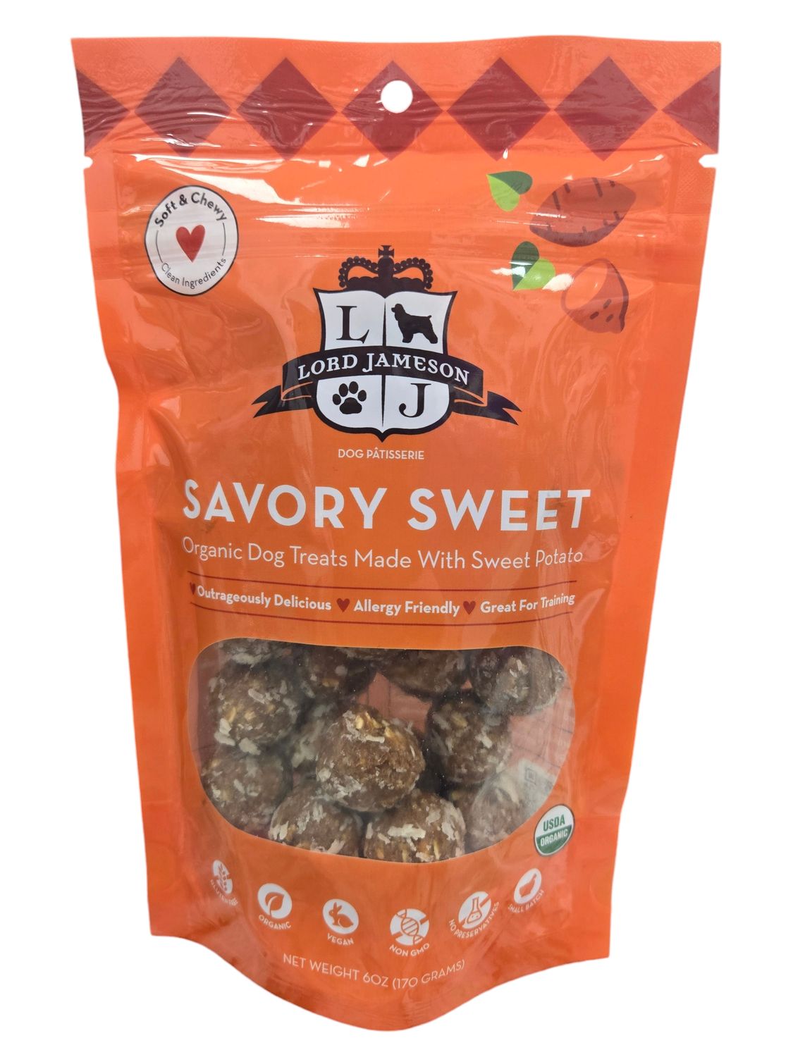 Lord Jameson Savory Sweet Organic Dog Treats Made with Sweet Potato 6 oz