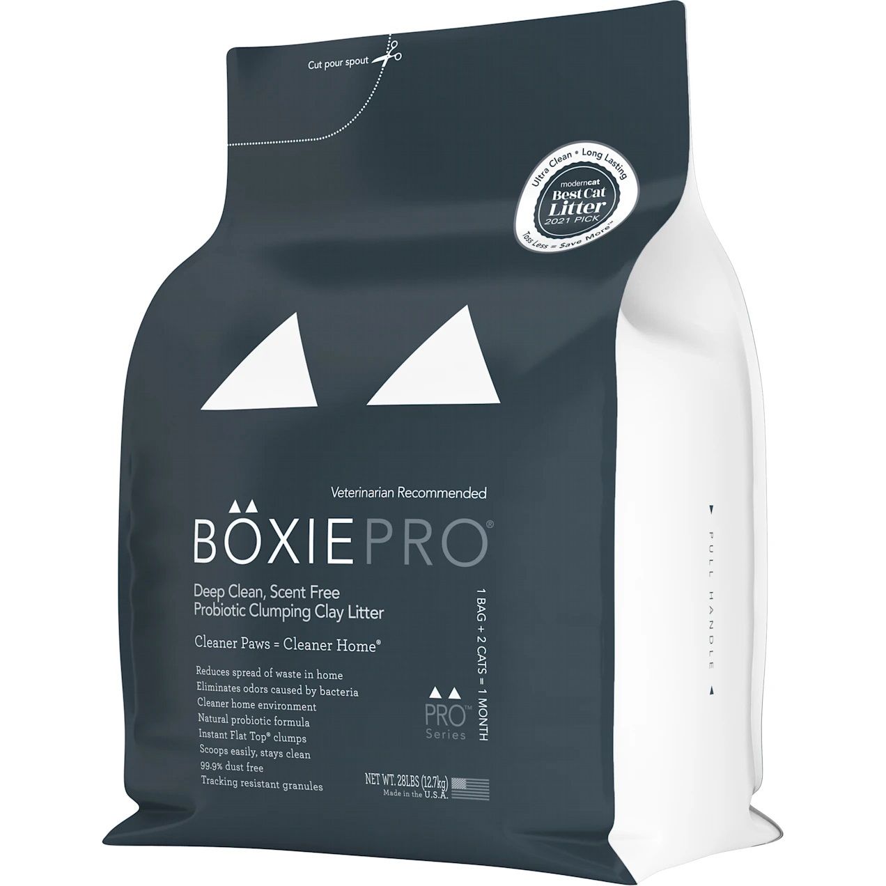 Boxie Pro Deep Clean Scent Free Probiotic Clumping Clay Litter 28 lbs