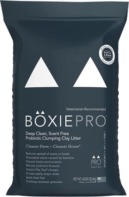 Boxie Pro Deep Clean Scent Free Probiotic Clumping Clay Litter 40 lbs