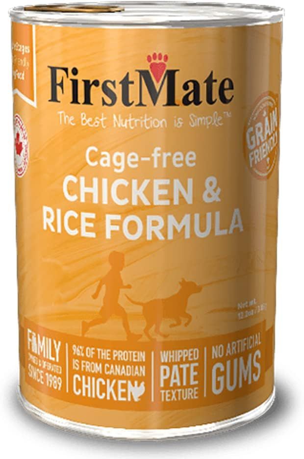 First Mate Cage Free Chicken &amp; Rice Formula Grain Friendly Dog Food 12.2 oz single