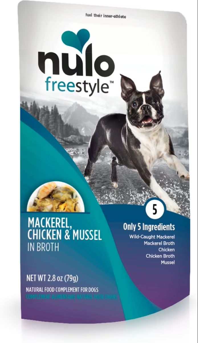 Nulo Broth FreeStyle Mackerel Chicken Mussel in Broth Recipe for Dogs 2.8 oz single