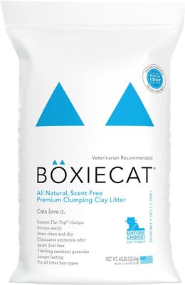 Boxie Cat All Natural Scent Free Premium Clumping Clay Litter 40 lbs