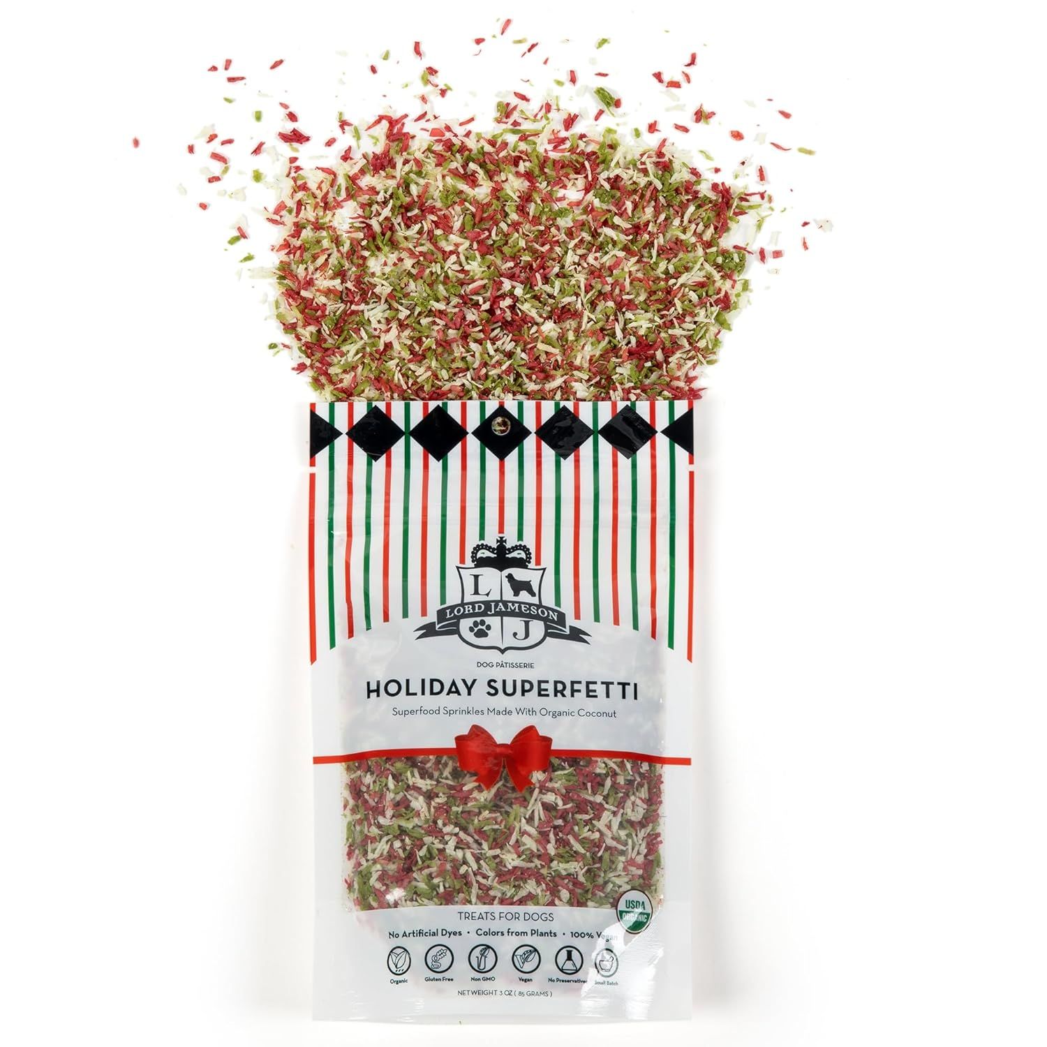 Lord Jameson Holiday Superfetti Organic Dog Treats Made with Coconut 3 oz