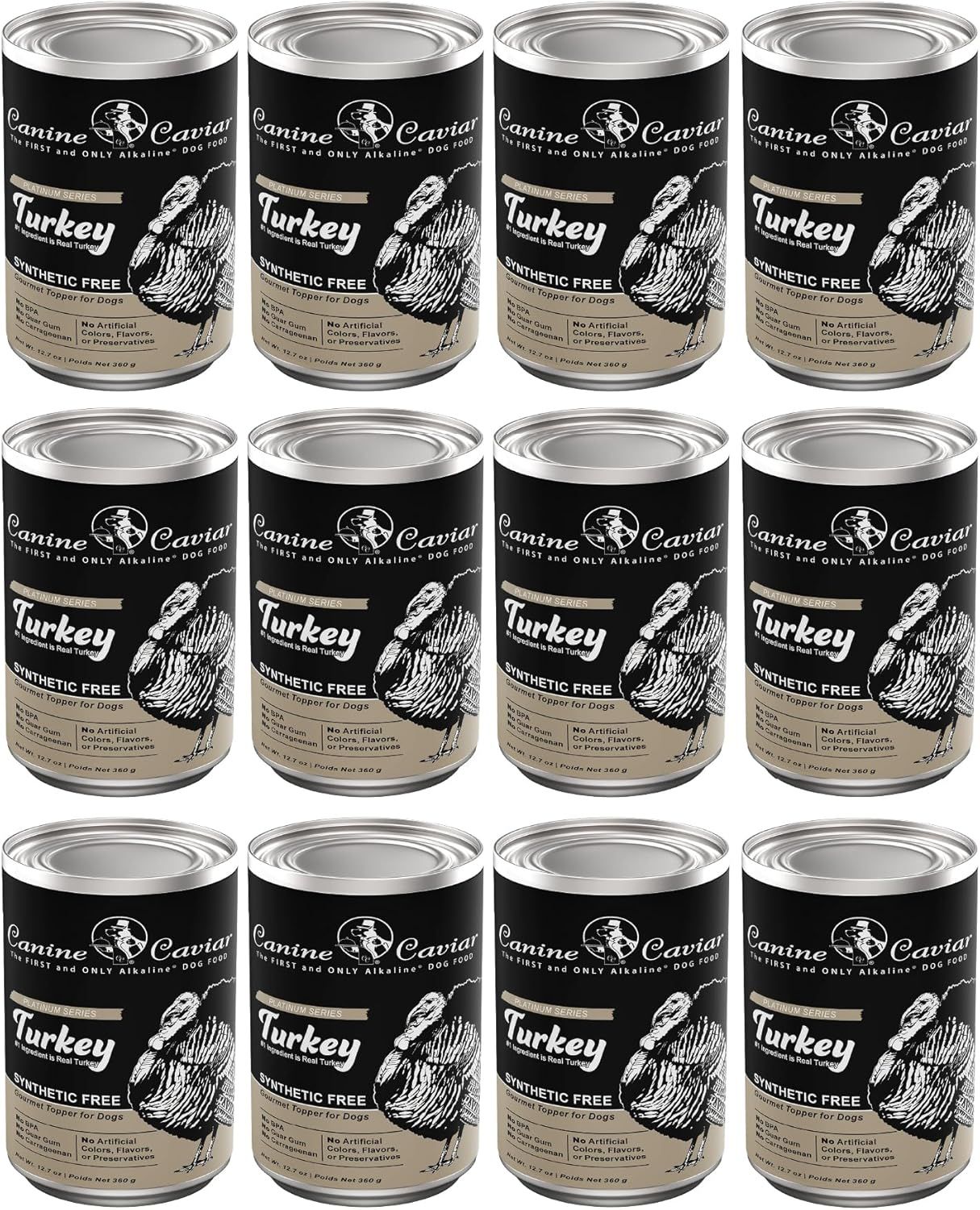 Canine Caviar Can Dog Food Synthetic Free Turkey 12.7 oz Case of 12
